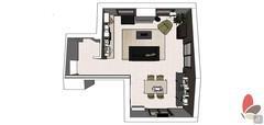  3D Living Room/Living Room Design - top view-solution 2 (recommended choice)