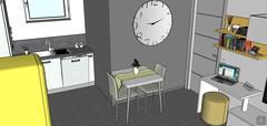 3D Open Space Design - dining table view