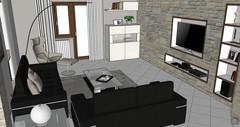  3D Living room/living room design - general view