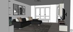 3D Living room/living room design - wall wall view