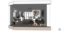 3D Living room/living room design - side view