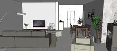 3D Living room/living room design - global view