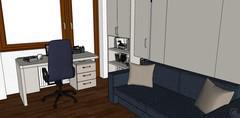  3D Living room/living room design - desk view