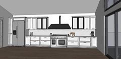 3D Kitchen design - linear composition