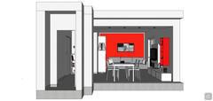 3D Living room/living room design - side view