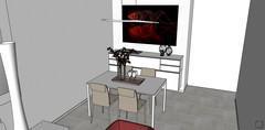  3D Living room/living room design - dining area view