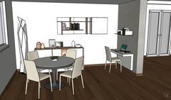 3D Living room design - dining area view