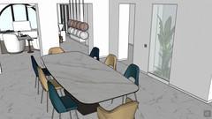 3D Open Space Design - dining room view