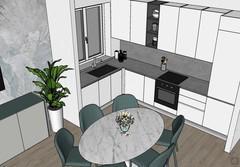 Corner kitchen project with dining area