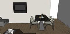 3D Living room/living room design - table and TV stand view