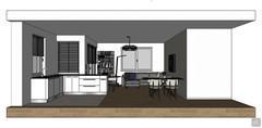 3D Living room/living room design - side view