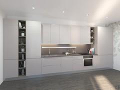 Progetto 3D per cucina lineare - render