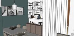  3D Living room/living room design - bookcase and sideboard