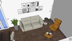  3D Living room/living room design - view of relaxation area