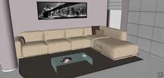 3D Living room/living room design - corner sofa detail