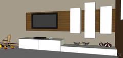 Living/Sitting room 3D design - detail of the wall system