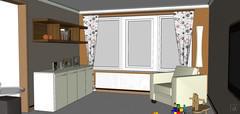 Living/Sitting room 3D design - view of the relax area