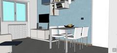 3D Living room/living room design - dining area view