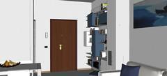 3D Living room/living room design - entrance view