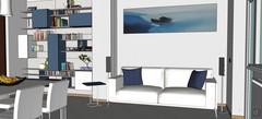 3D Living room/living room design - view of relaxation area