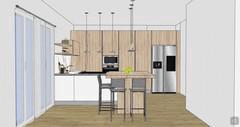 Kitchen project with peninsula - Columns view