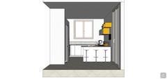 Project for kitchen with peninsula - side view