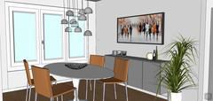 3D Open Space Design - dining area view