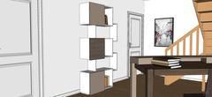 3D Living room/living room design - bookcase detail