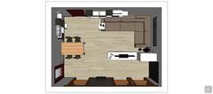 3D Living room/living room design - top view