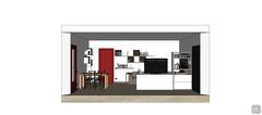 3D Living room/living room design - side view