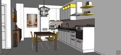 3D Kitchen design - overall view