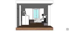 3D Living room/living room design - side view