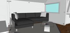 3D Open Space design - sofa area view