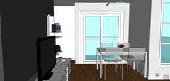 3D Open Space design - table positioning detail