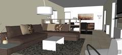 Living Room 3D design - view of the resting area