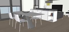 3D Living room/living room design - dining table detail