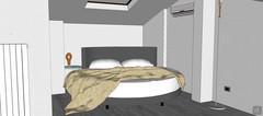 3D Open Space Design - sleeping area-bed detail