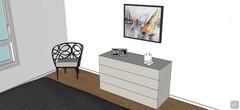 3D Bedroom Design - dresser and armchair detail