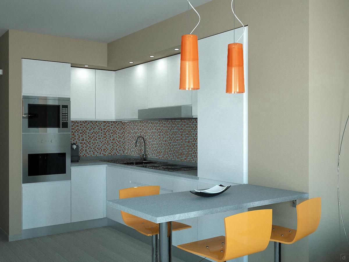 Proyecto 3D Open Space - render zona cucina