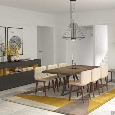 Example project to furnish a square dining room - render