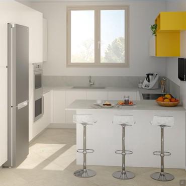 Project for 11 sqm U-shaped kitchen - render