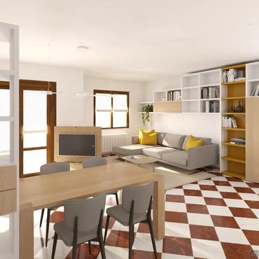 Solution for living area of 50 sqm with kitchen already furnished 40435