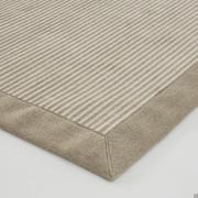 Cipro striped linen rug with applied edge in natural linen