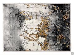 Top view of Gabrielle gray viscose rectangular rug: note antique plaster effect