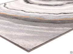 Gabrielle marble-effect patterned rectangular rug in gray viscose