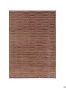 Granada rectangular carpet with brick-red embossed diamond pattern on a Grey background