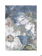 Laguna floral patterned rug in shades of light blue