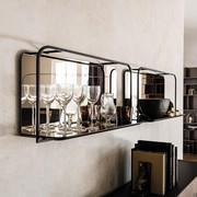 Shelf Tresor by Cattelan with back and shelf in smoked or bronze mirrored crystal glass