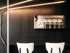 Tresor In cm 93 version - elegant bar corner illuminated by Fisherman lamp