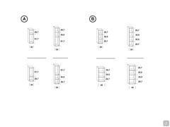 FLY hanging open element - various widths available with heights: A) cm 96 and B) cm 128